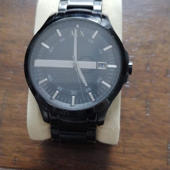 ARMANI EXCHANGE MENS HAMPTON AX2104 WATCH BLACK STAINLESS STEEL - Picture 3 of 3